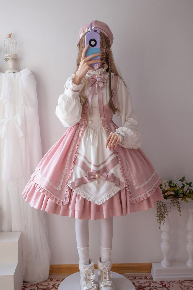 Pure Sweet Lolita Jumper Skirt + Hat + Headband