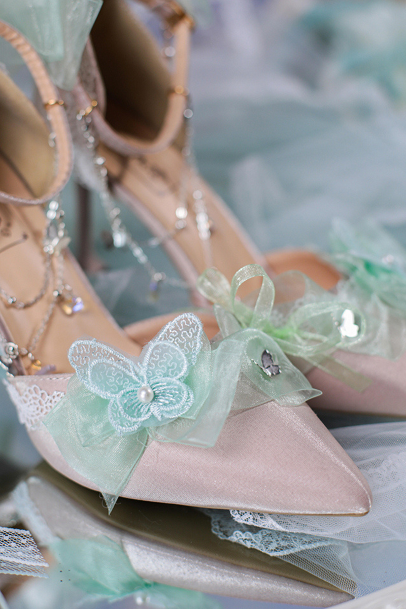 Sheer Light Chain Lolita Stiletto Pumps