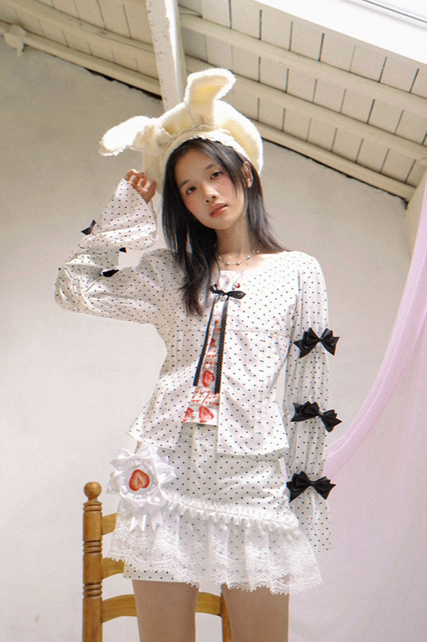 Lace Rabbit Ears Beret