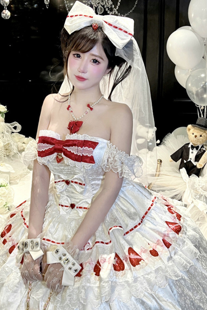 Ribbon Love Strawberry Princess Dress + Skirt