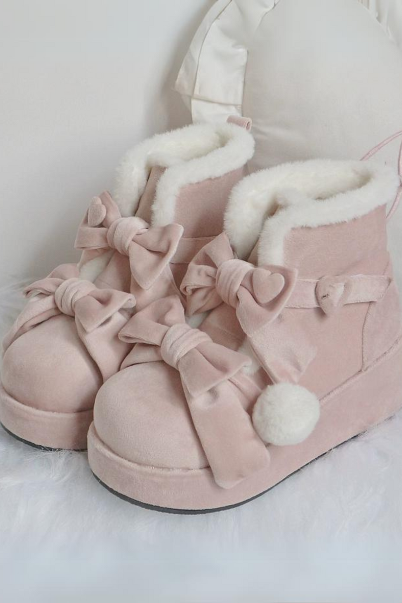 [pre-order] Ribbon Snow Girly Boots