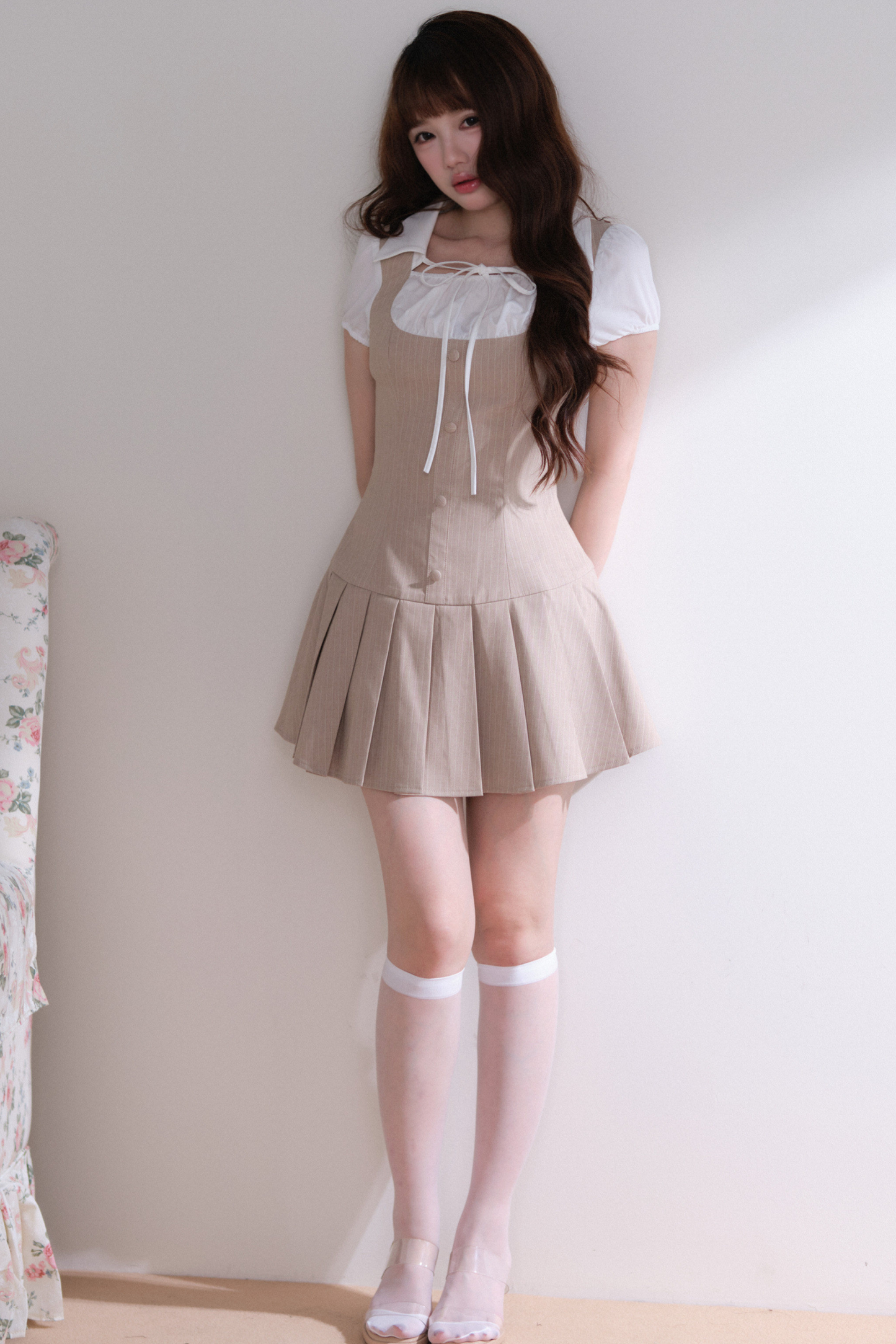 Sweet Pleated Design Dress