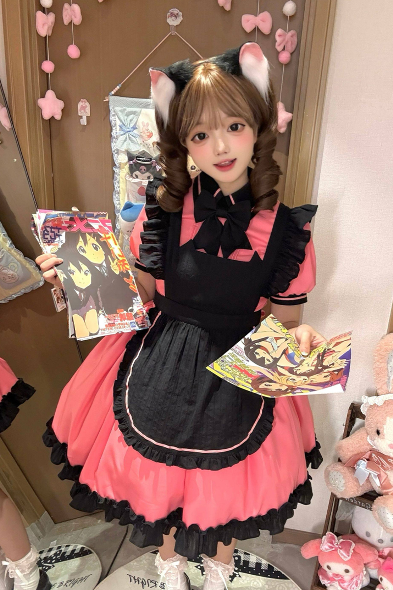Mint Black Berry Lolita Dress + Apron + Tie