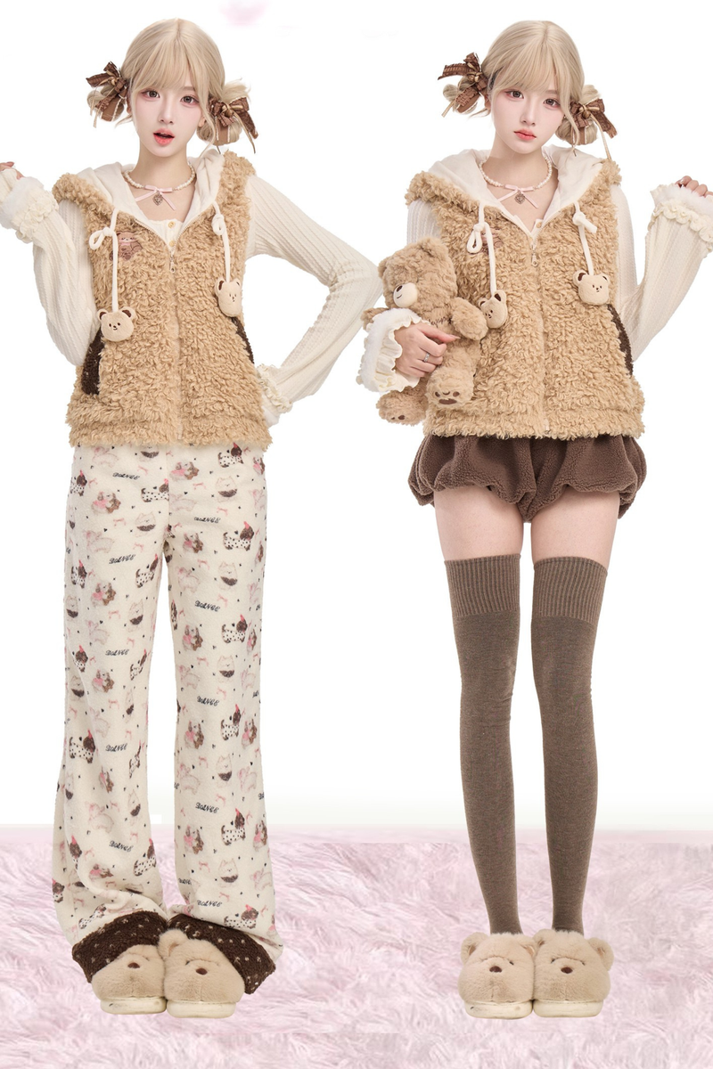 Bear Biscuit Vest + Knit + Pants