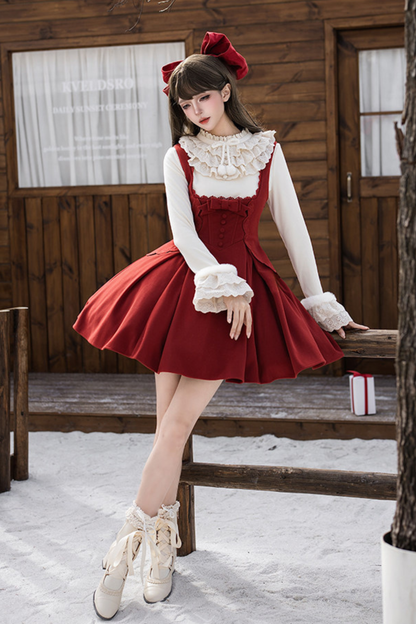 Velvet Rose Suspender Dress + Top + Bow