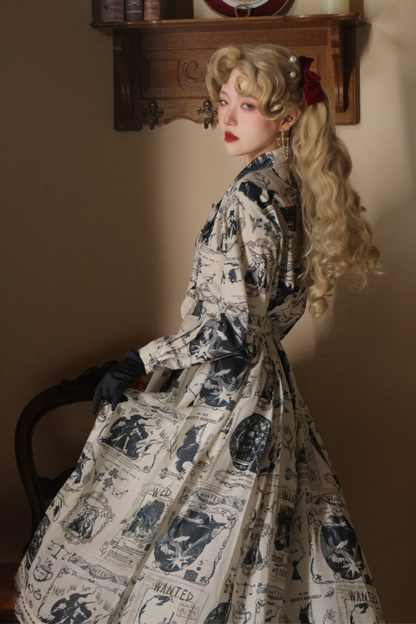 Lantern Sleeve Ribbon Handsome Blouse