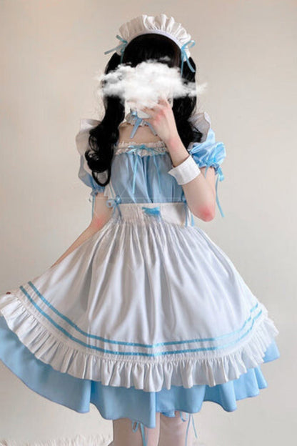 Powder Blue Alice Maid Dress Set