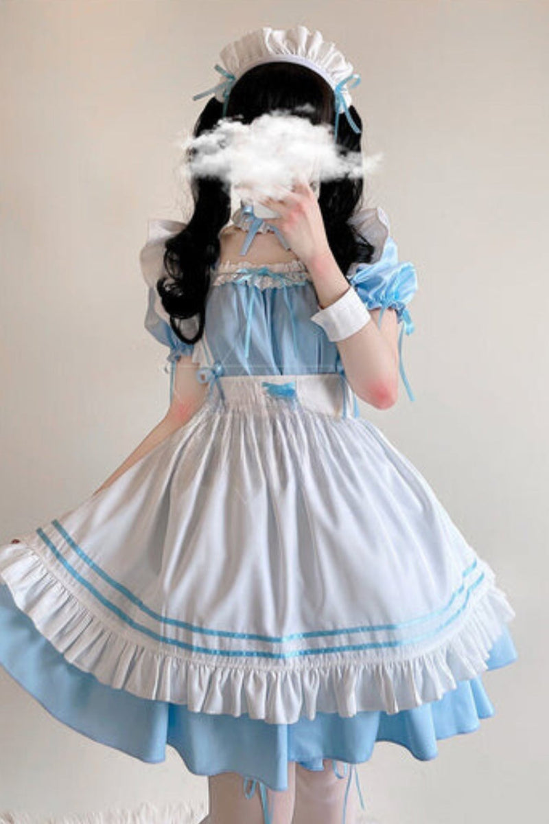 Powder Blue Alice Maid Dress Set