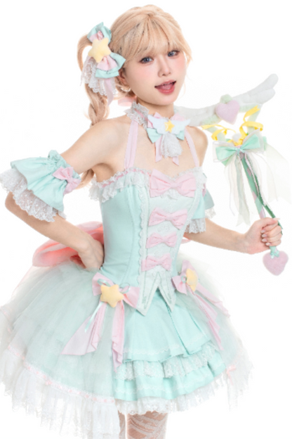 Magic Fairy Sparkling Water Lolita Top + Skirt + Hair Clip + Tail + Magic Stitching