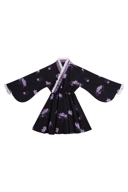 Chinese-style Purple Dress + Outer Dress + Long Skirt