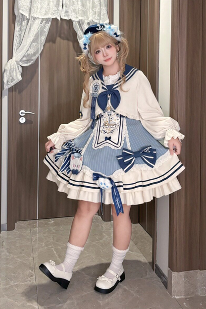 Candy Sailor Jacket + Jumper Skirt + Cat Hat + Headband