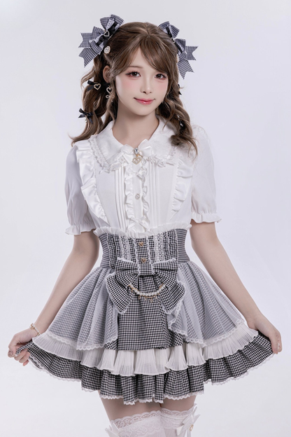 Sweet Ruffled Puff Long Sleeve Blouse