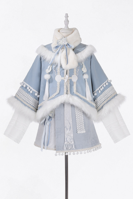 China Snow Lolita Jacket + Top + Skirt + Scarf