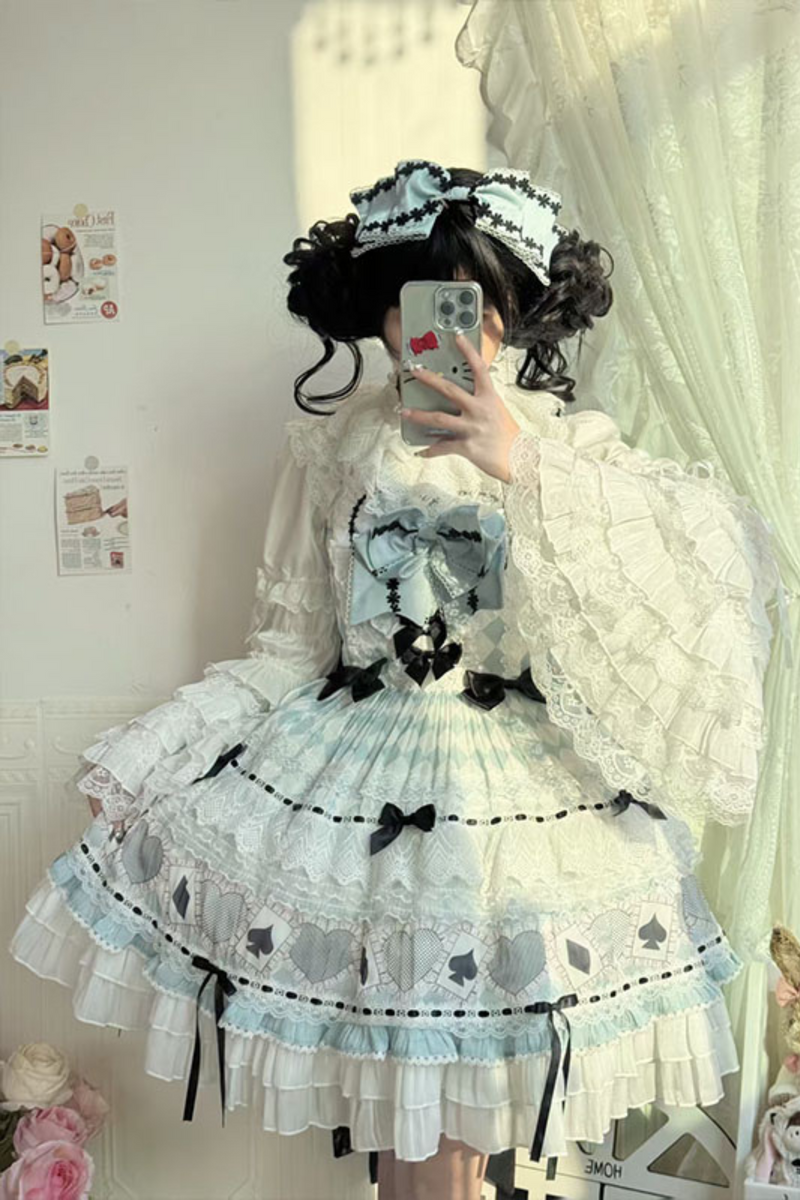 [pre-order] Mint Sweet Suspender Dress + Headband + Big Ribbon