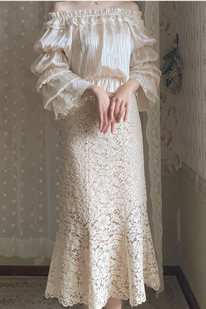 Chiffon Off Shoulder Sheer Top