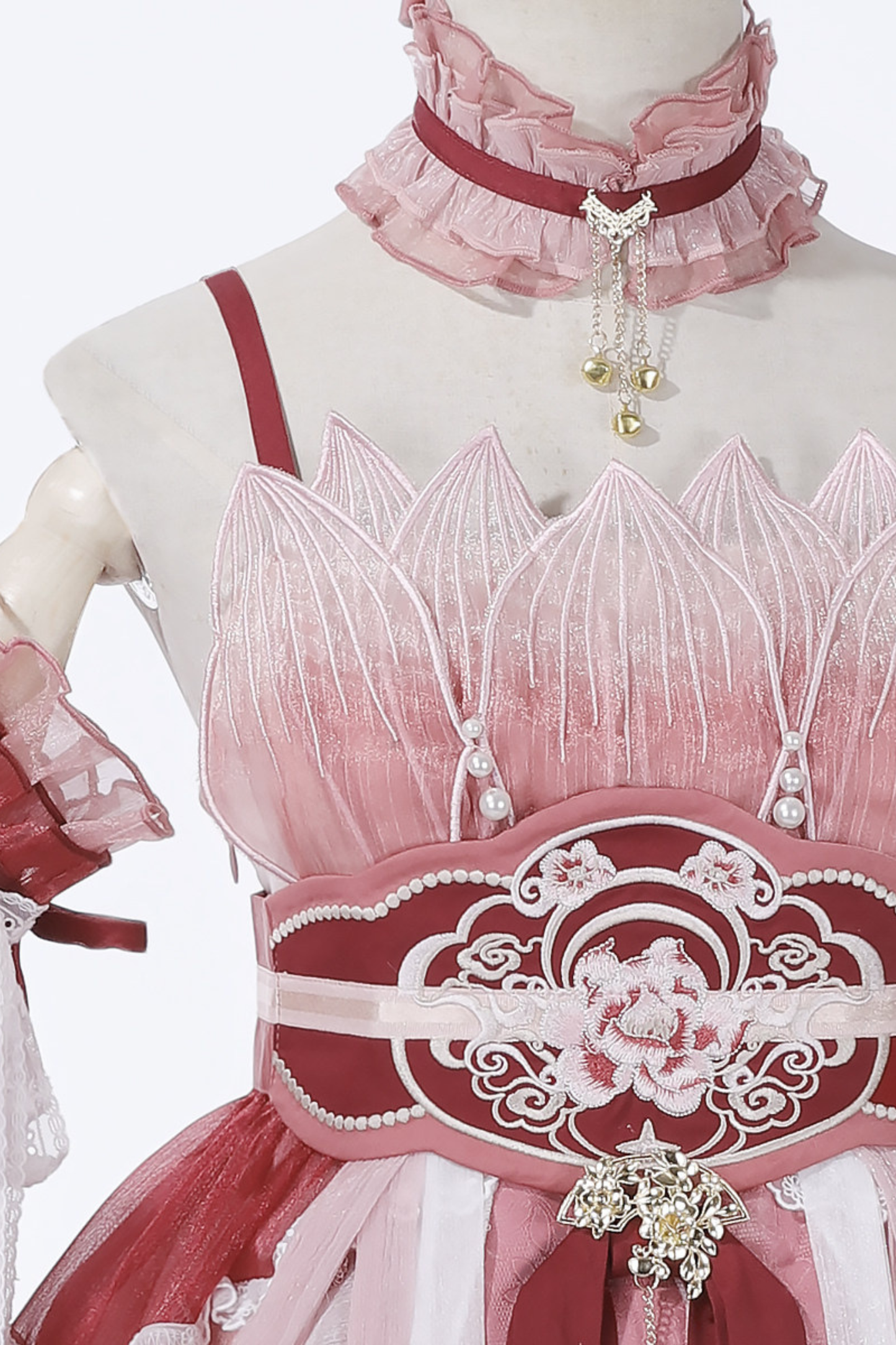 Chinese-style Feather Dress + Feather Sleeves + Waist Belt