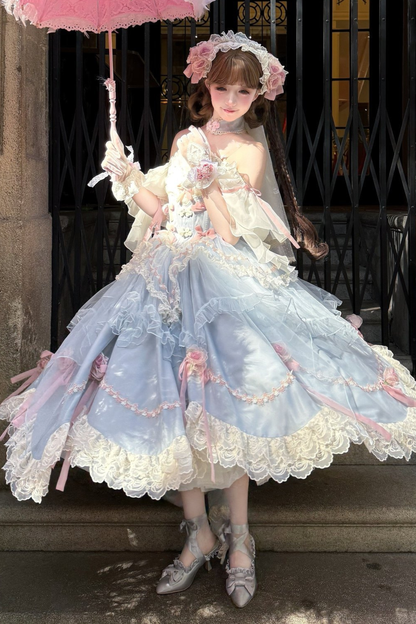 Sweet Princess Dress + Train + Veil + Accessories