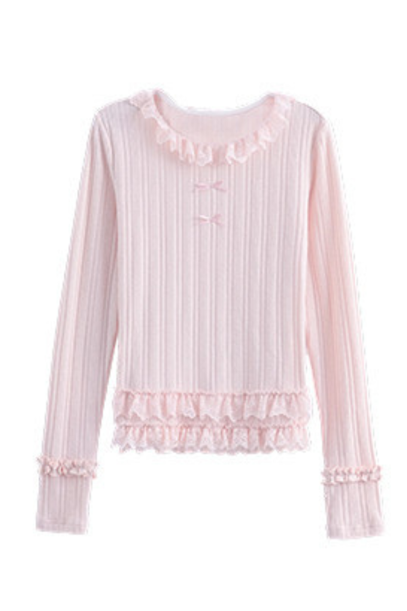 Ribbon Ruffle Slim Top