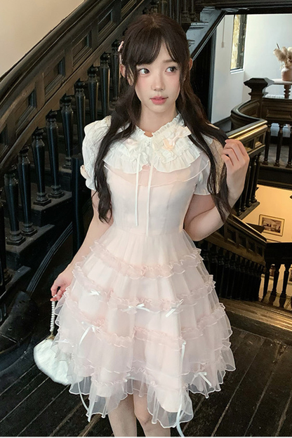 Sweet Girl Doll Collar Lolita Top + Skirt