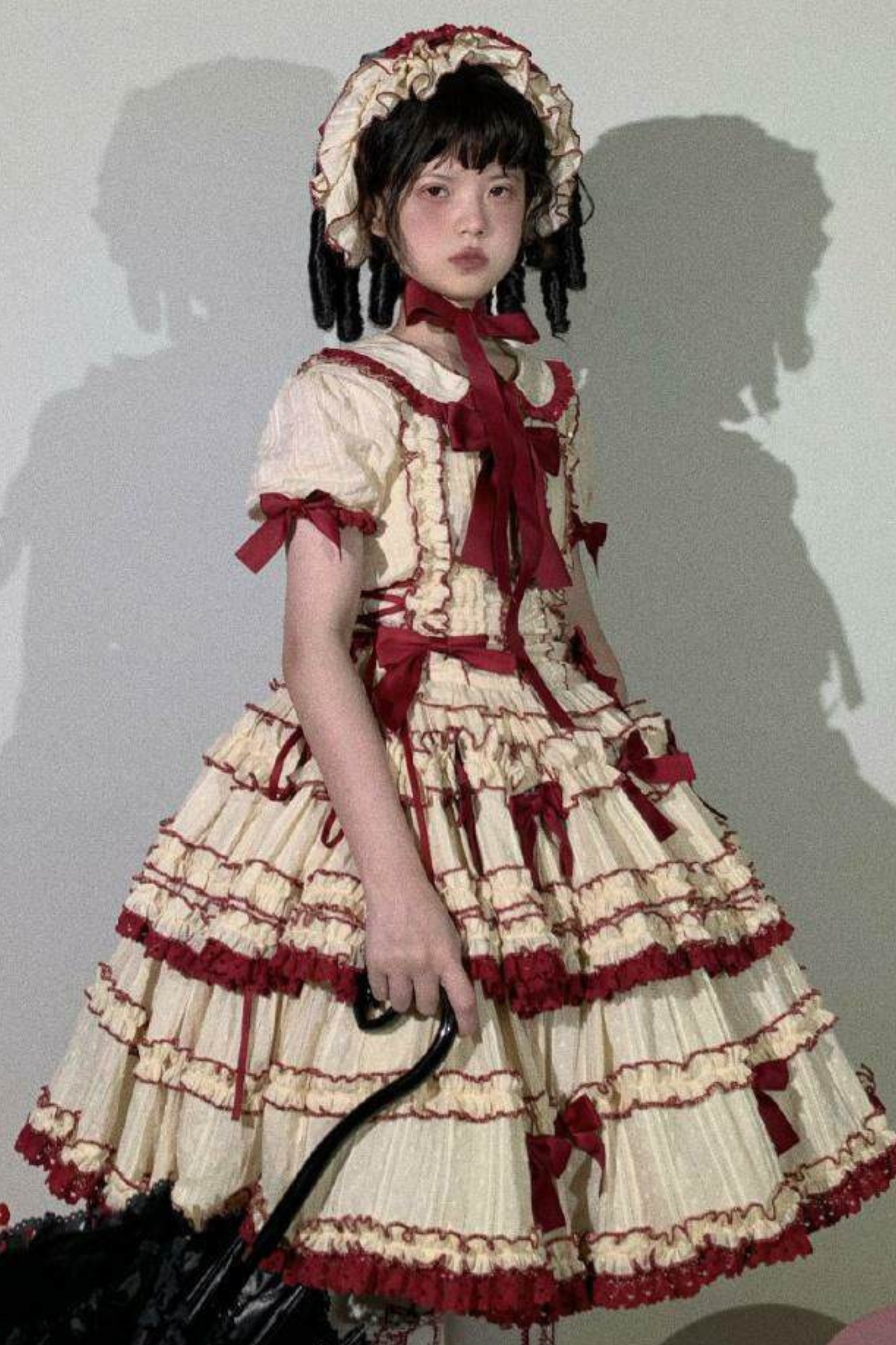 Pure Girl Ribbon Lolita Skirt + Innerwear + Vest + Hair Band + Sleeve