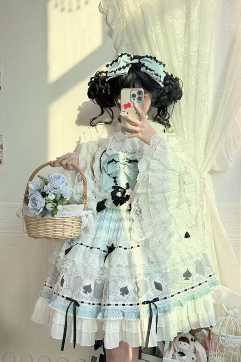 [pre-order] Mint Sweet Suspender Dress + Headband + Big Ribbon
