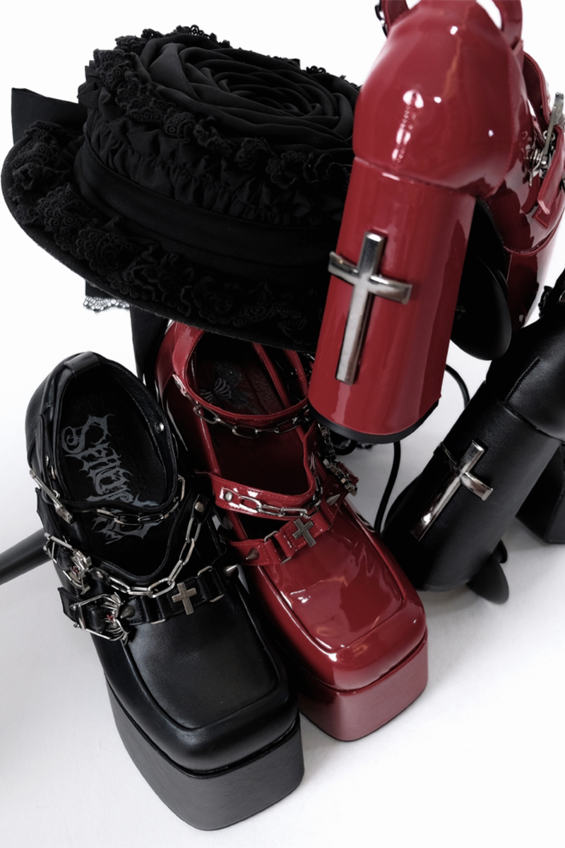 Cross Butterfly Punk High Heels