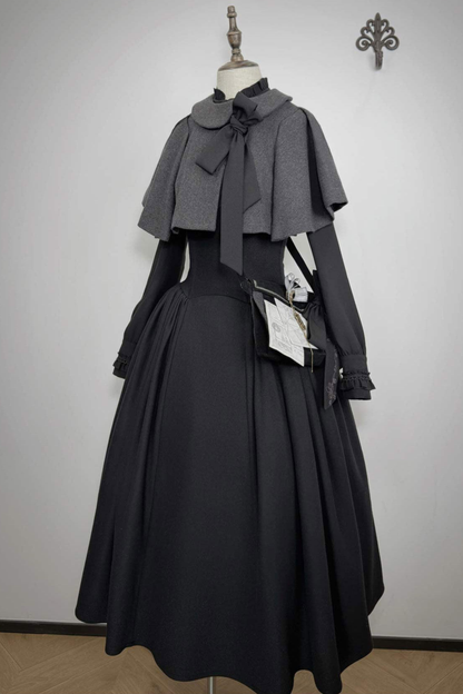 British Detective Lolita Coat + Cape + Skirt + Shirt + Bag + Brooch + Hat + Beret + Necklace