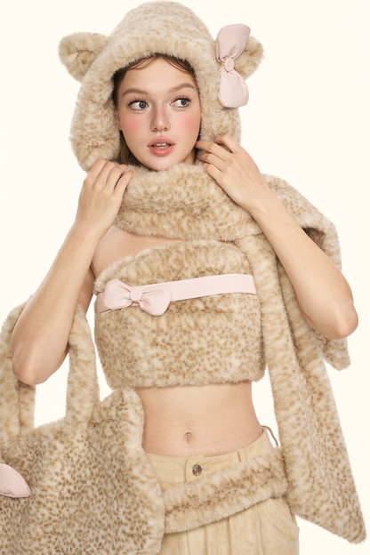 Little Milk Leopard Top + Pants + Hat + Belt