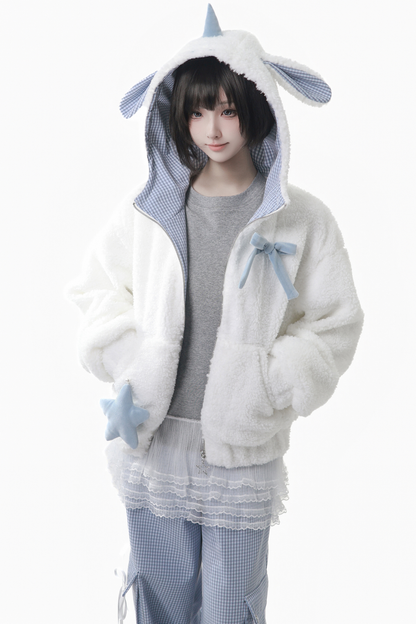 Unicorn Flocked Jacket + Top + Pants