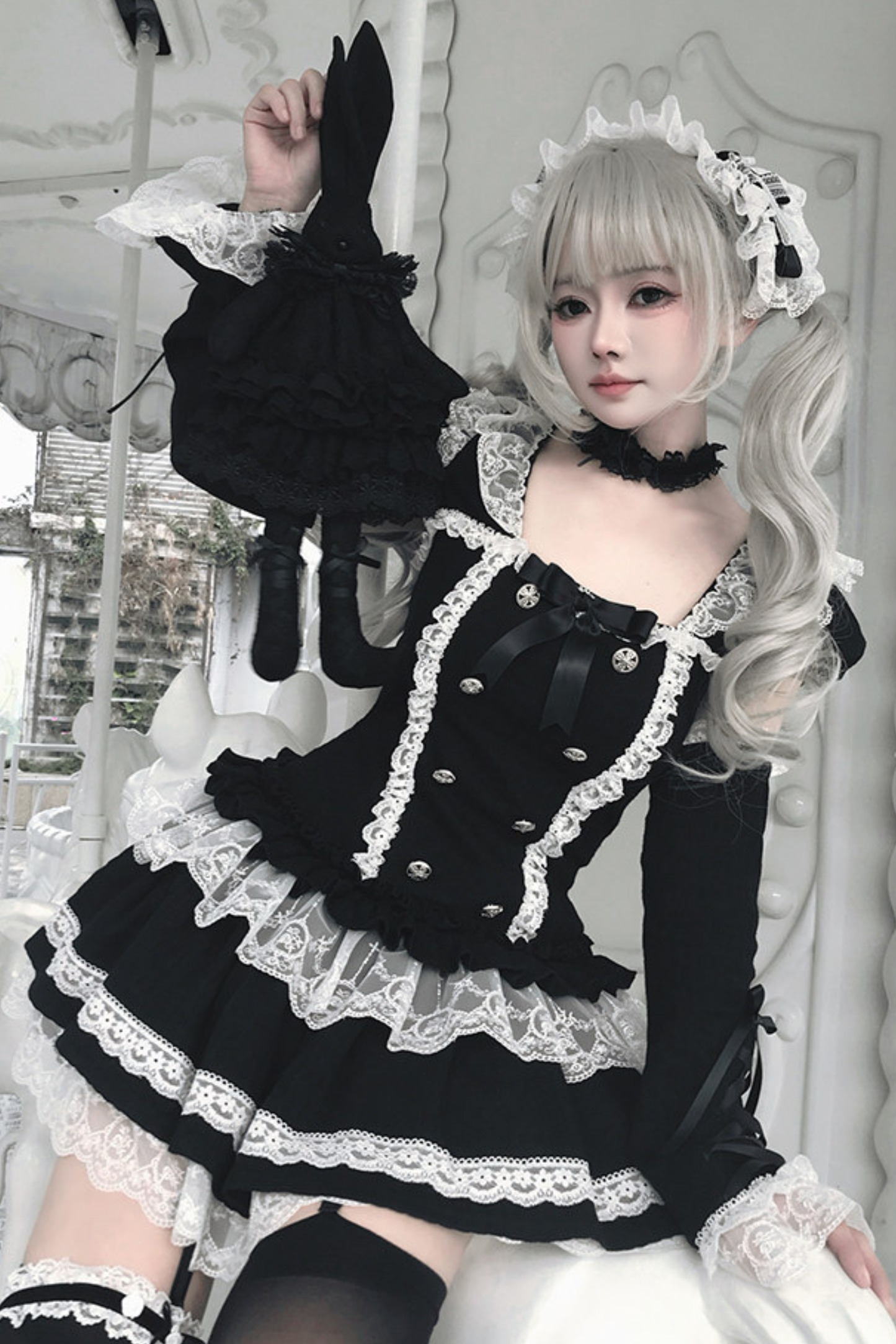 Gothic Doll Dress + Pants + Hairband