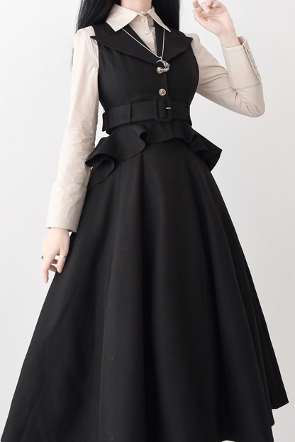 Umbrella Style Trailing Vest + Long Skirt + Short Skirt