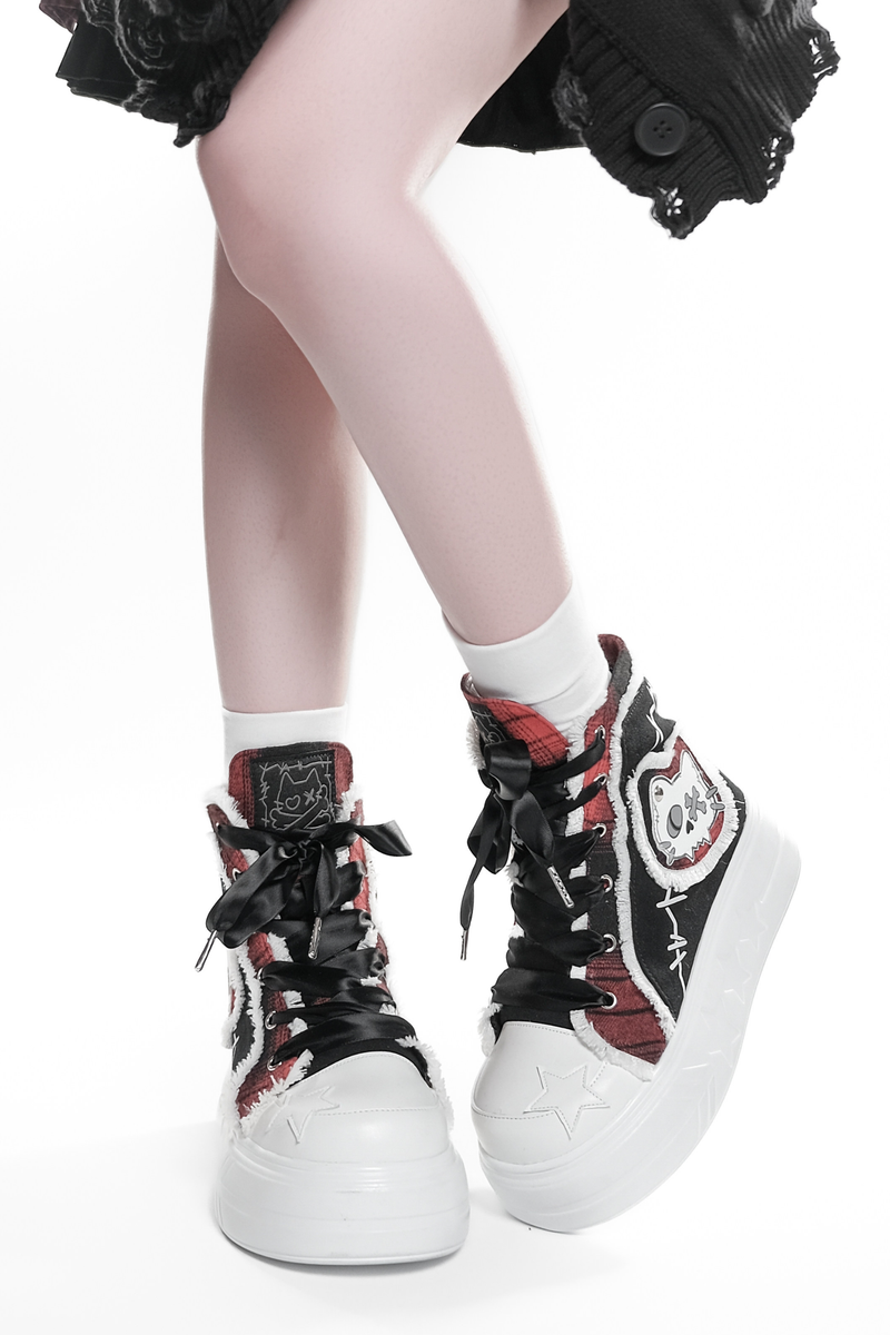 Dark Cat Canvas Sneakers