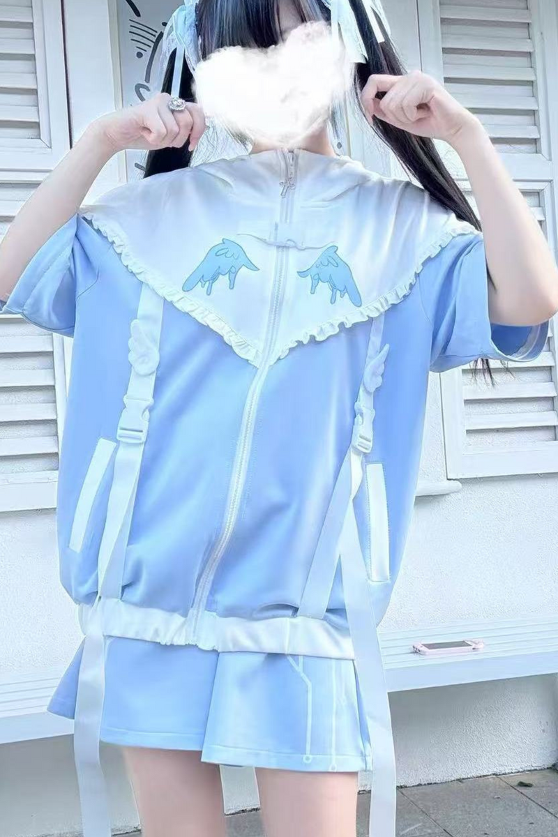 Aqua Angelic Subculture Hoodie Jacket + Pants + Leg Cover