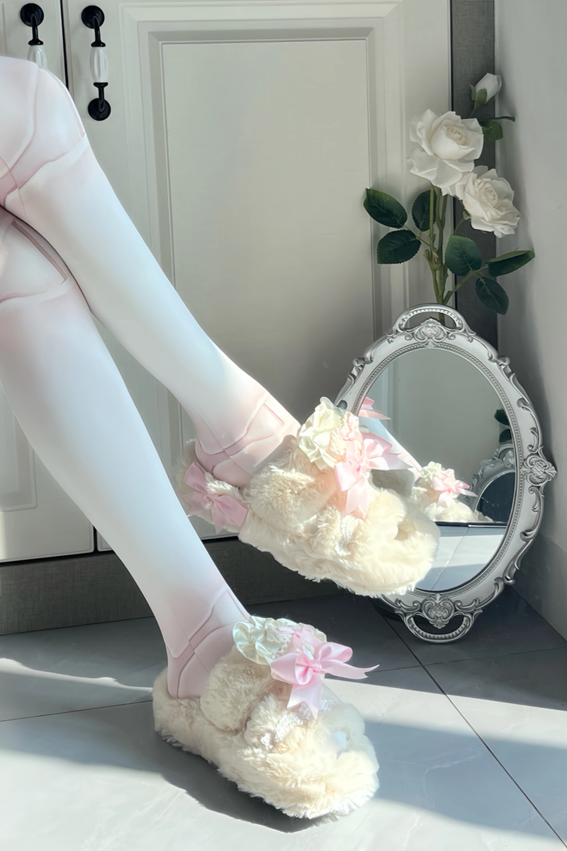 Bunny Fur Lolita Slippers