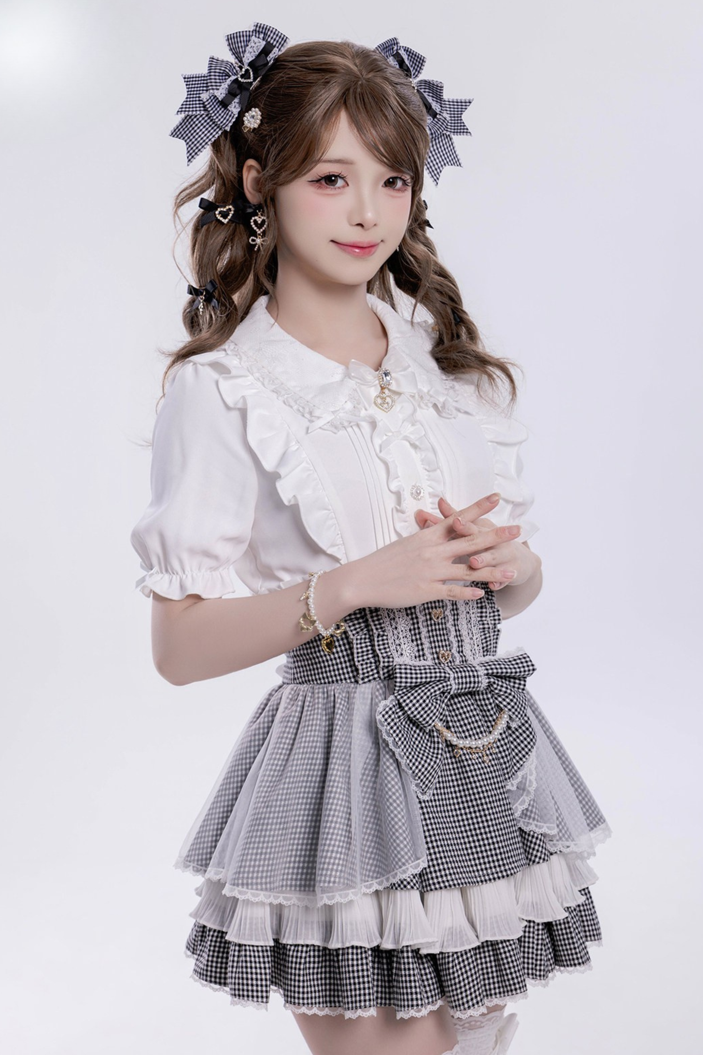 Sweet Ruffled Puff Long Sleeve Blouse