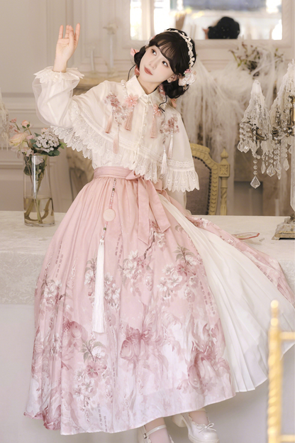 Sweet Flower Shawl + Blouse + Skirt