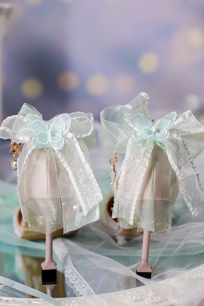 Sheer Light Chain Lolita Stiletto Pumps