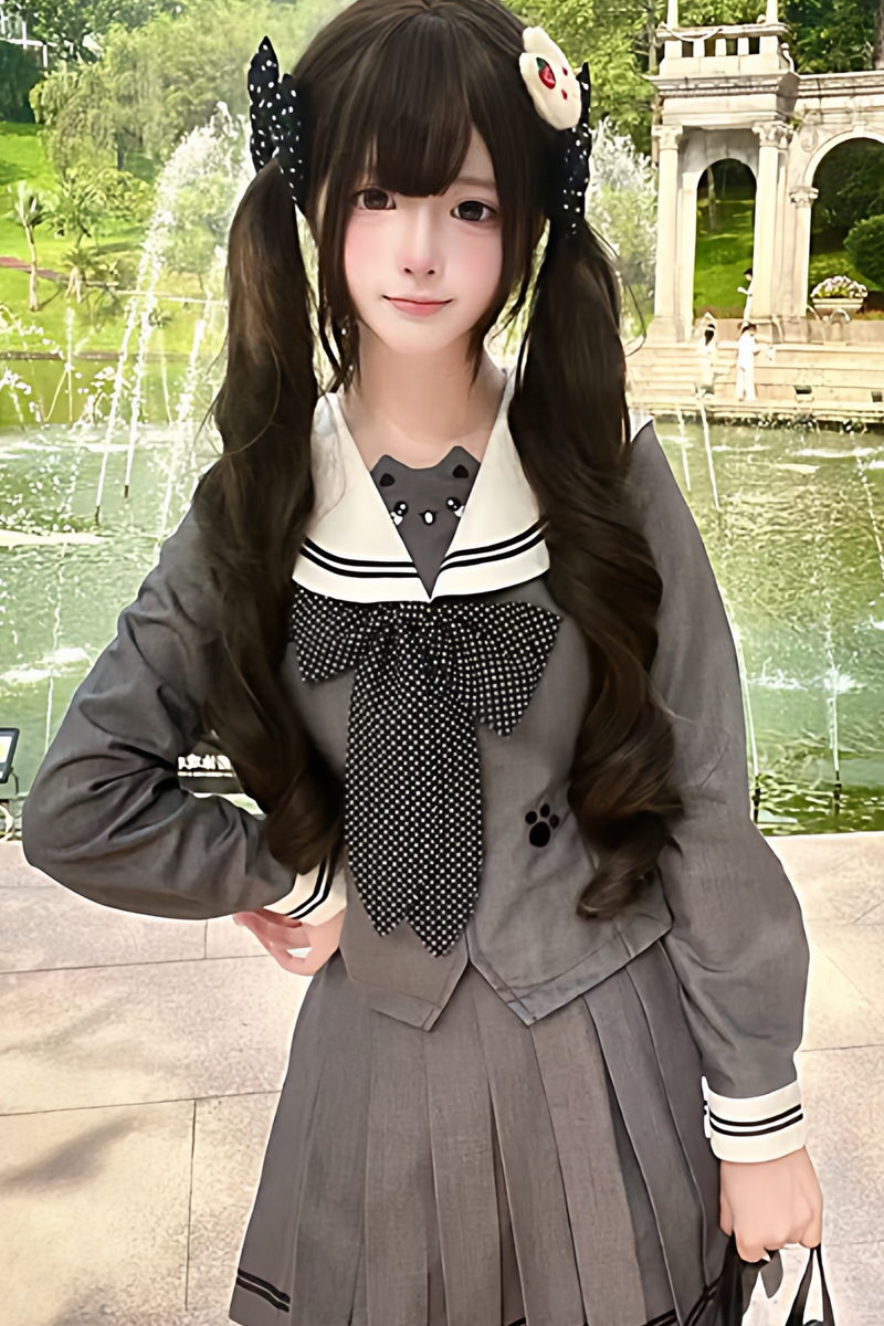Island Cat Sailor Top + Skirt + Ribbon