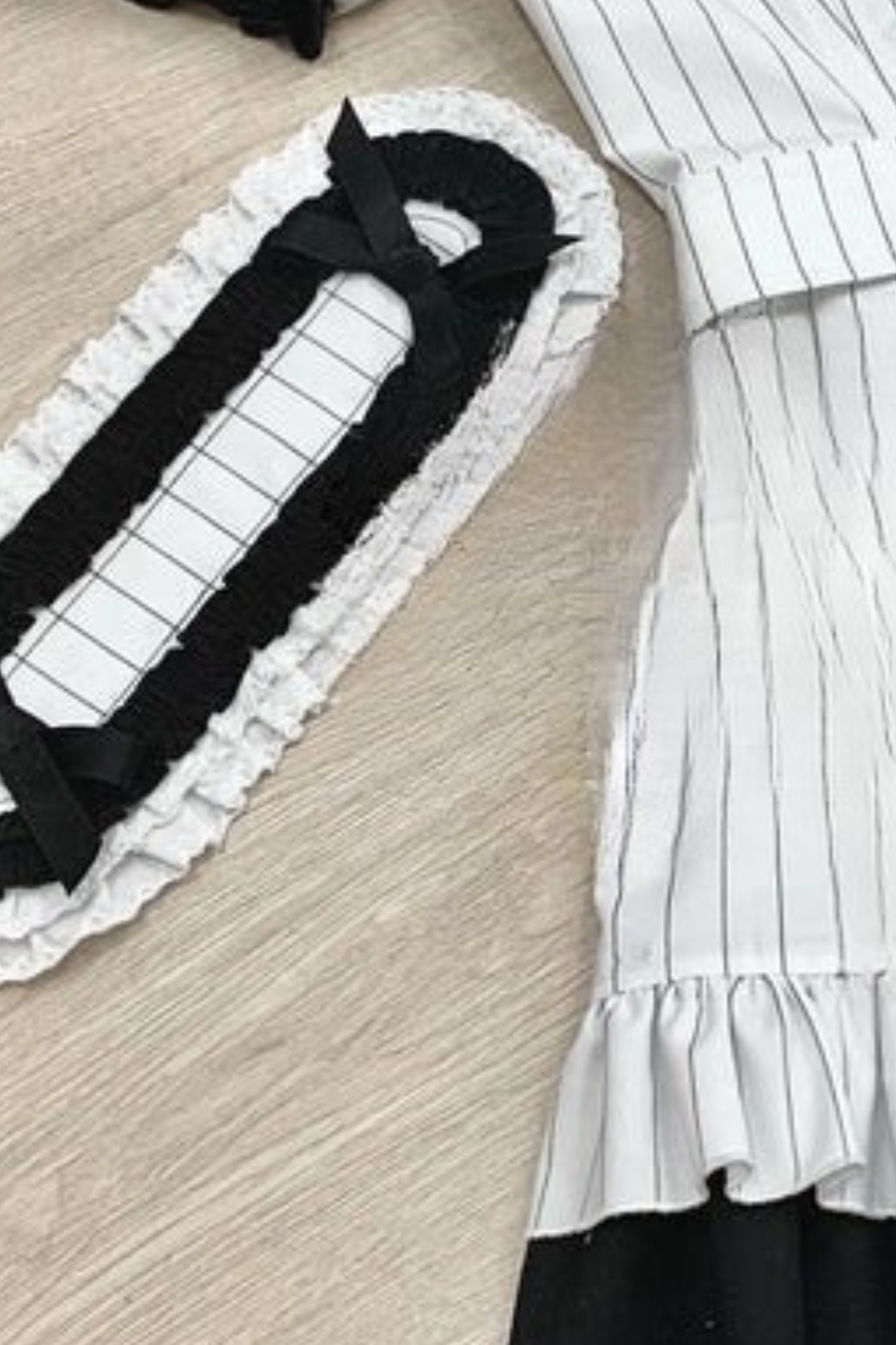 Gothic Lolita Striped Dress + Headband + Clip