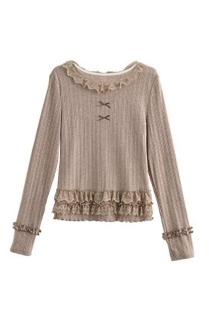 Ribbon Ruffle Slim Top