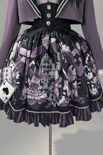 Night Alice Magic Theater Lolita Skirt + Shirt + Short Jacket