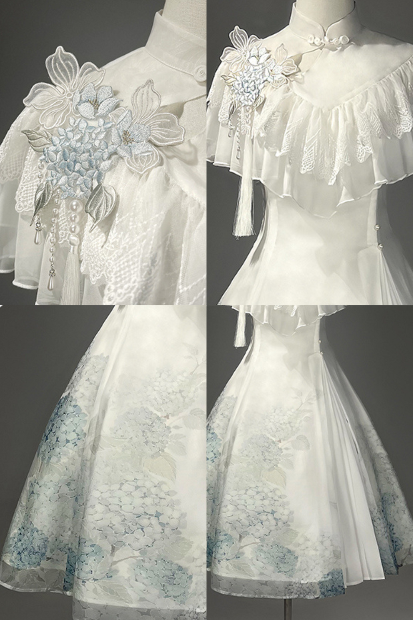 Hydrangea Letter Lolita Suspender Dress + Shawl