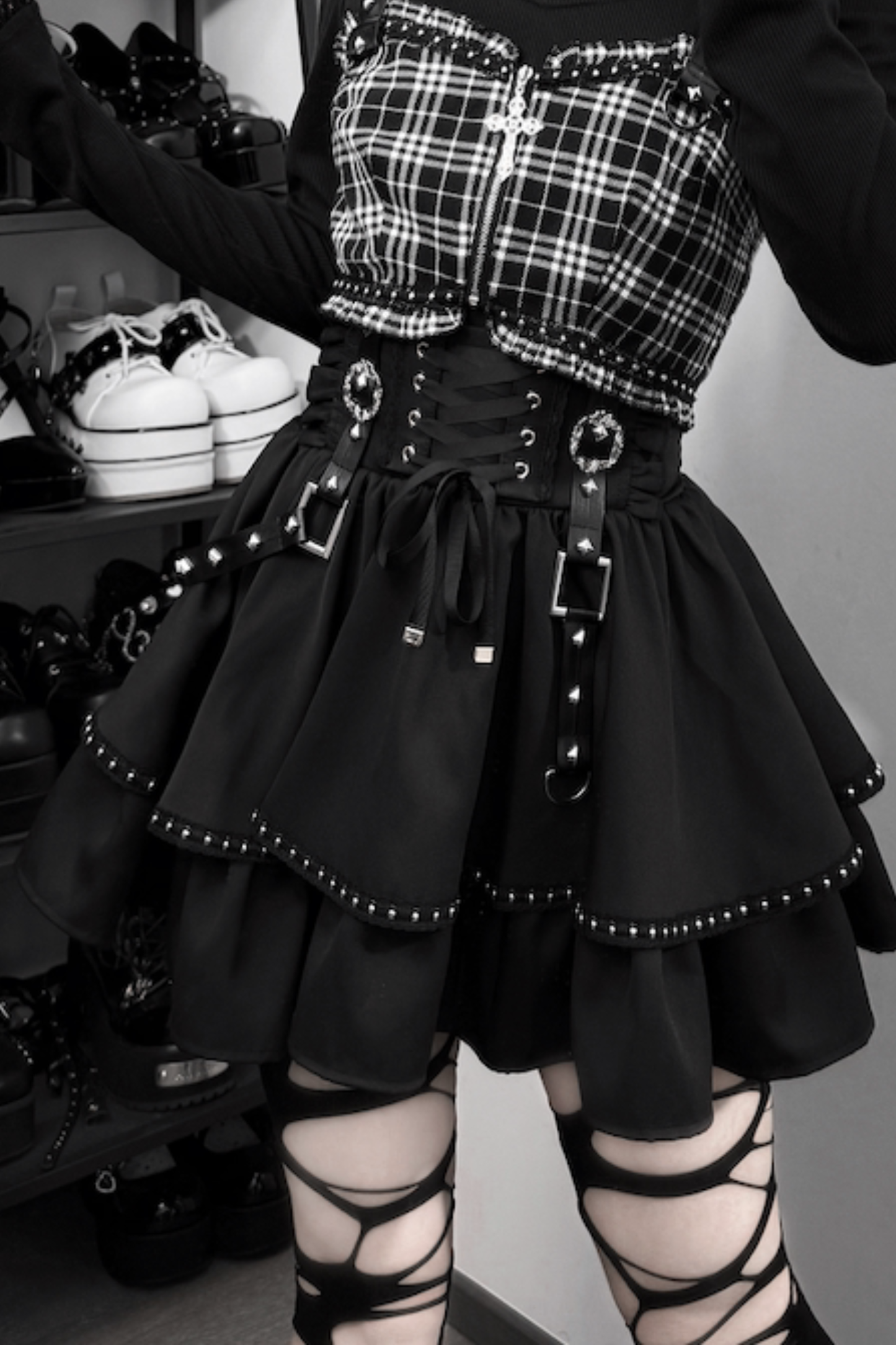 Dark Galaxy Lace Gothic Top + Skirt