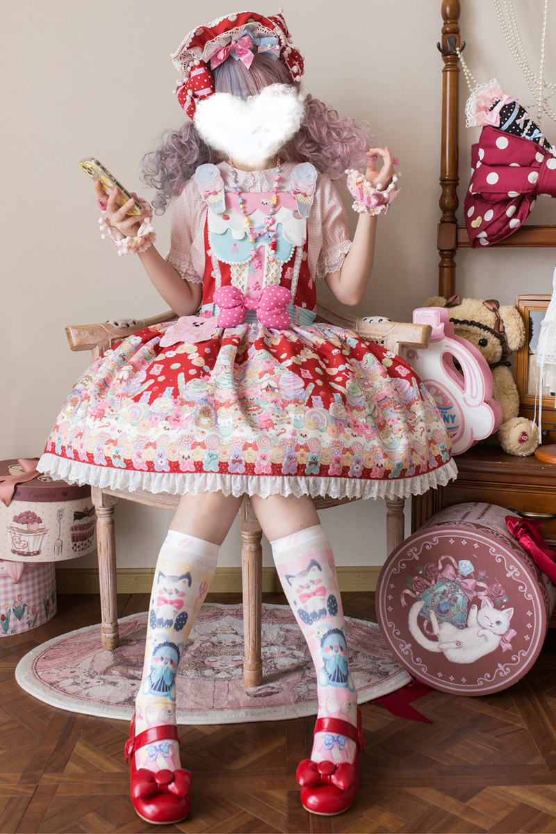Sweetheart Candy Suspender Skirt + Jumper Skirt
