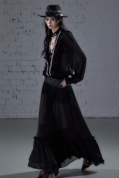 Modern Chiffon Y2k Long Dress
