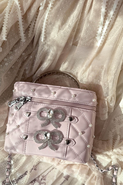 Pearl Rhinestone Lace Box Bag