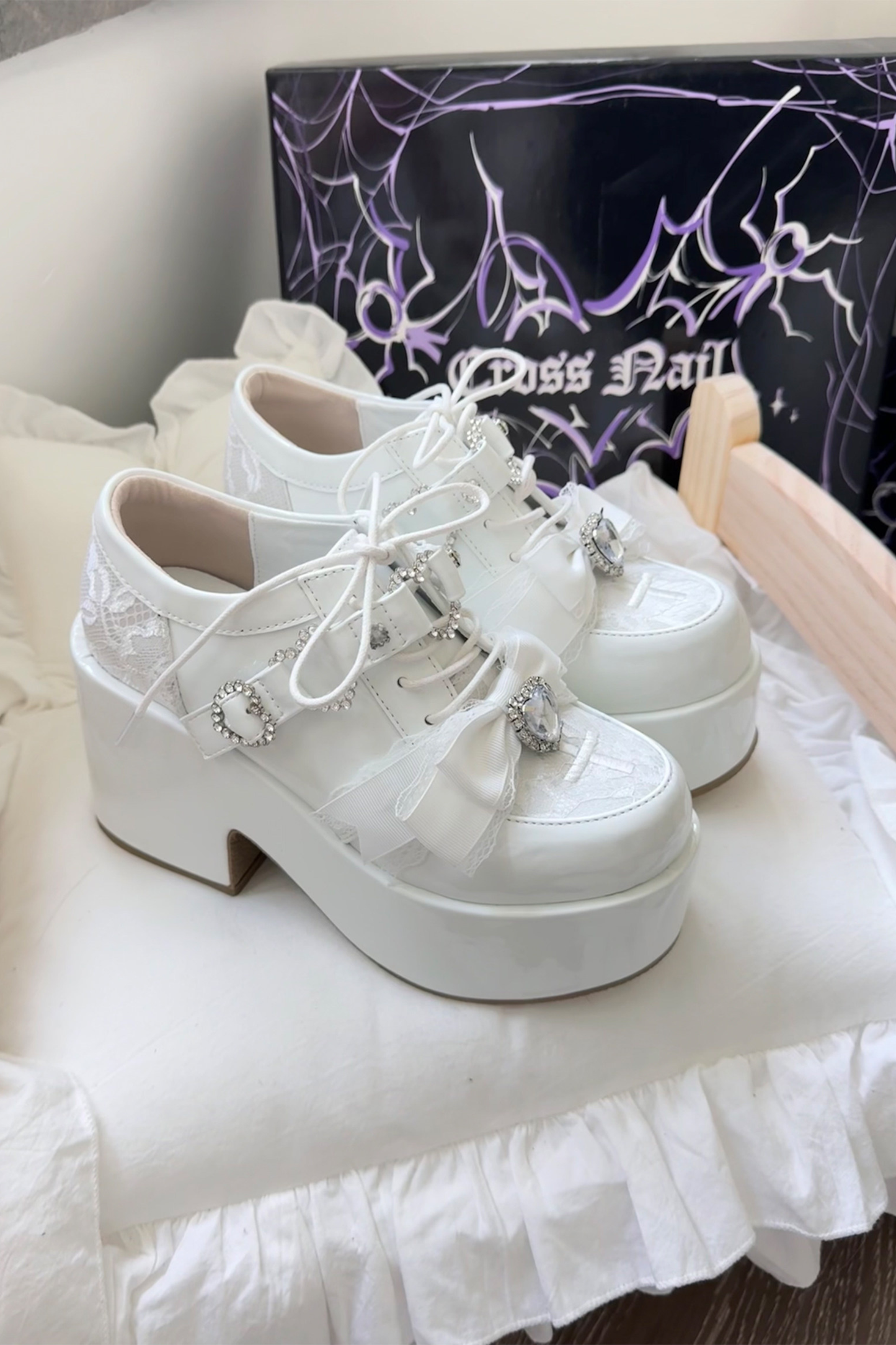 Dark Sweet Love Ribbon Shoes