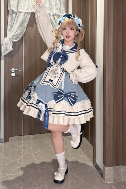 Candy Sailor Jacket + Jumper Skirt + Cat Hat + Headband