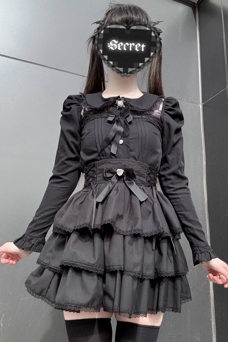 Dark Lace Top + Skirt