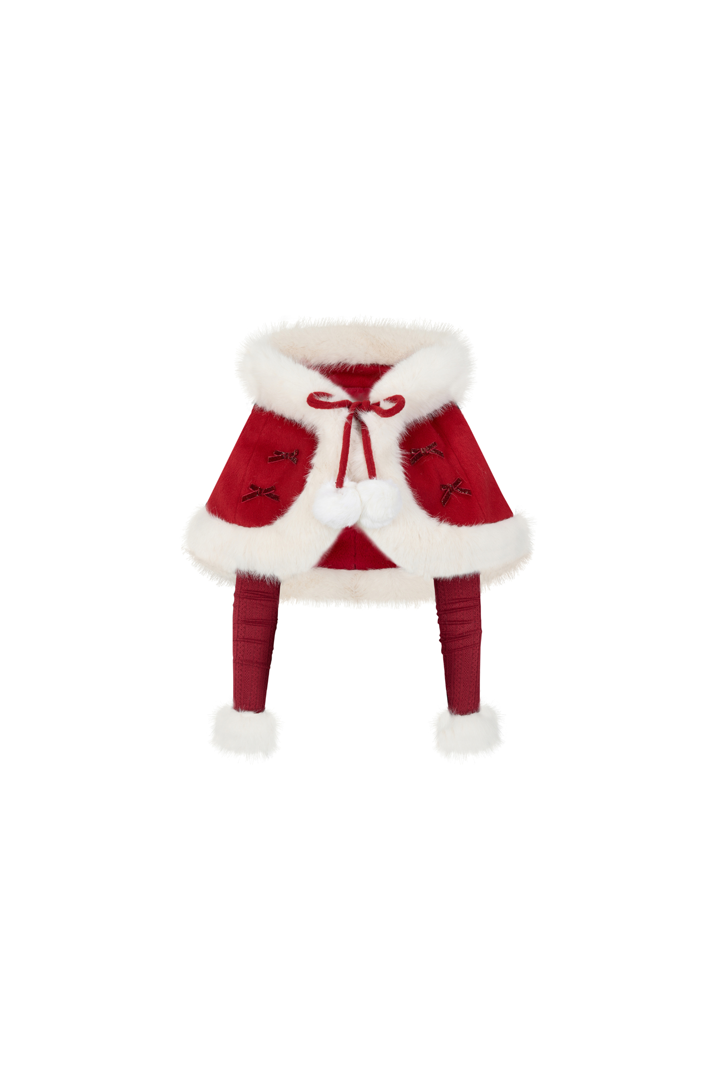 Red Velvet Cake Fur Coat + Suspender Skirt + Sleeves